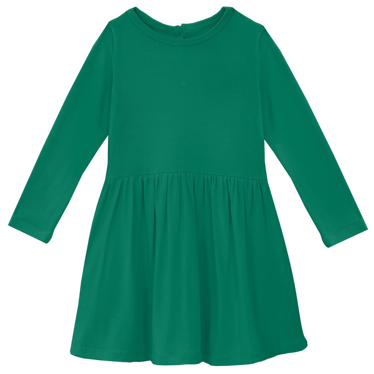 Long Sleeve Twirl Dress with Pockets in Leaf