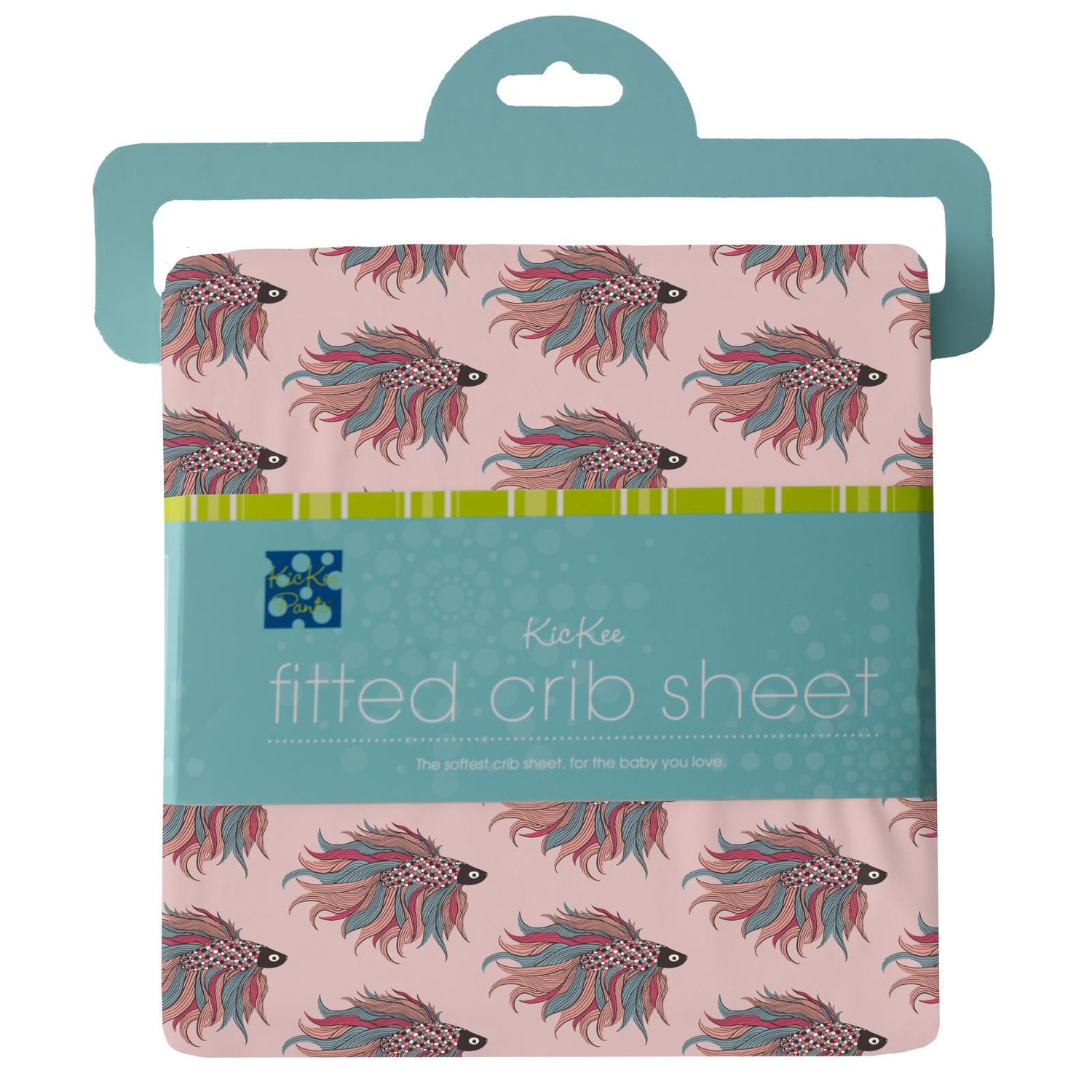 Print Grow-with-Me Crib to Twin Fitted Sheet in Baby Rose Rainbow Fish