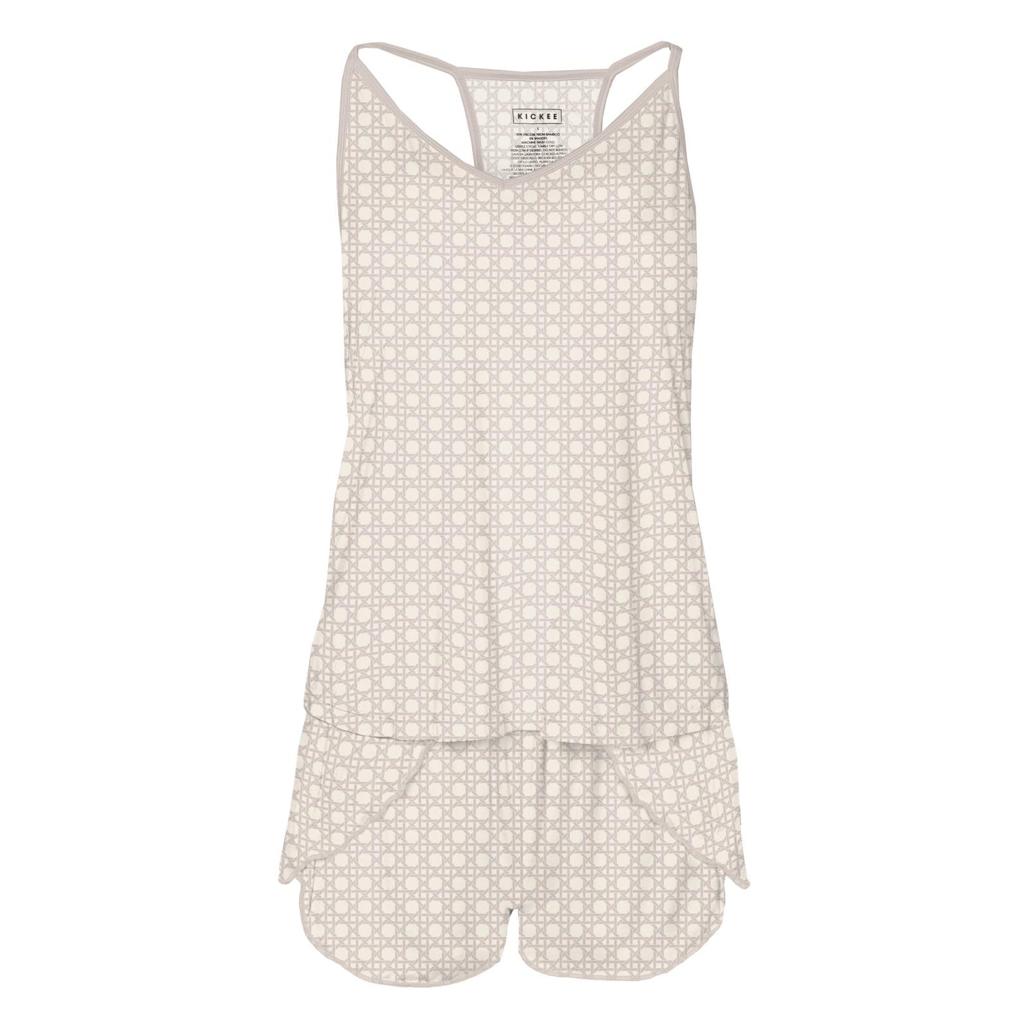 Women's Print Swing Tank & Tulip Shorts Set in Latte Wicker