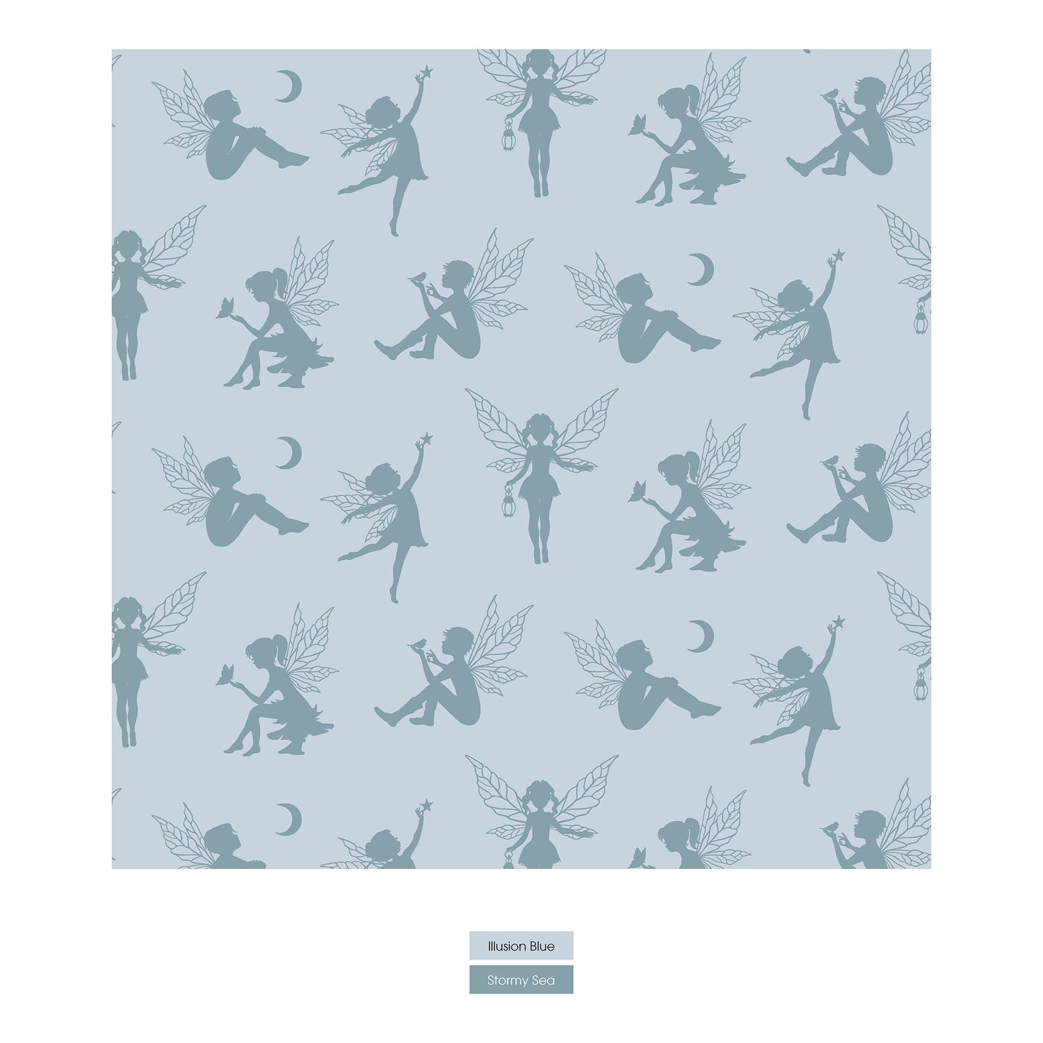 Print Classic Ruffle Footie with Snaps in Illusion Blue Forest Fairies