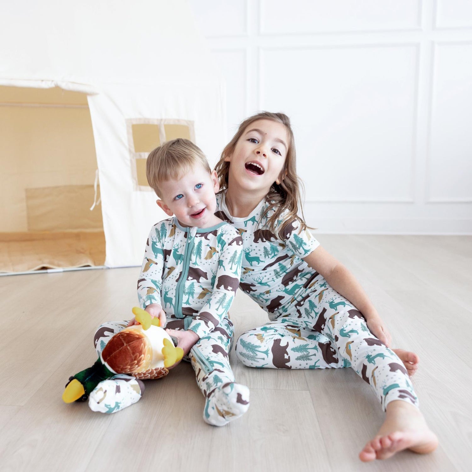 Print Footie with 2 Way Zipper in Fresh Air Forest Adventure (359988)