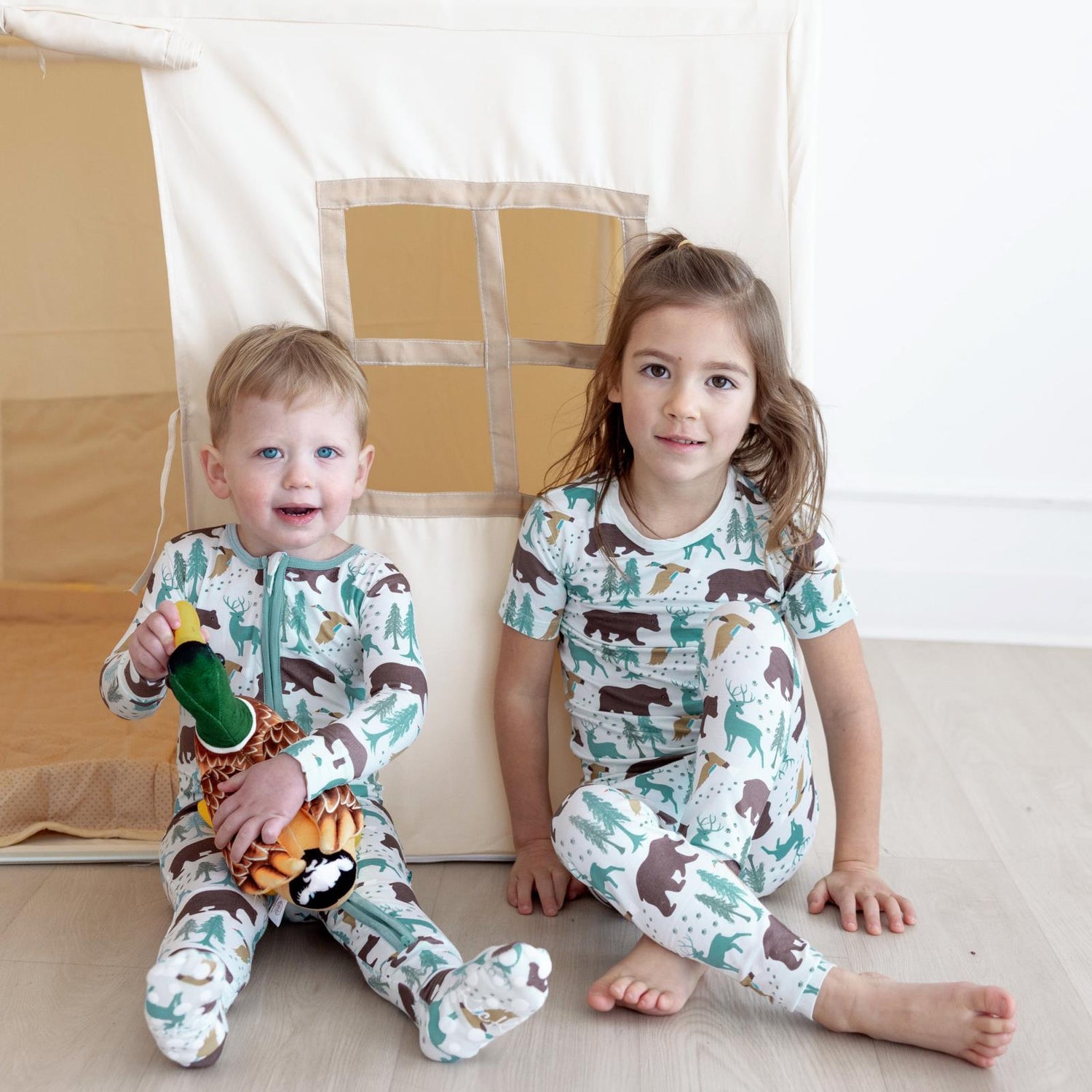 Print Footie with 2 Way Zipper in Fresh Air Forest Adventure (359992)