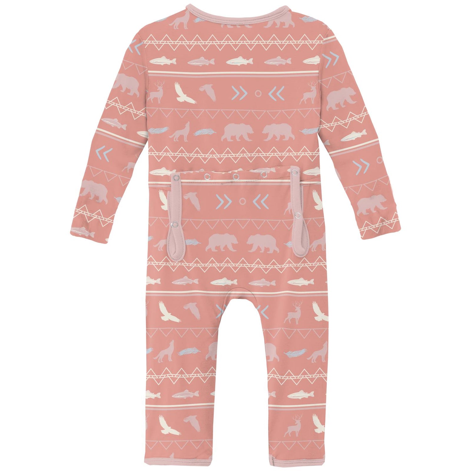 Print Coverall with 2 Way Zipper in Blush Native Tribal Lore