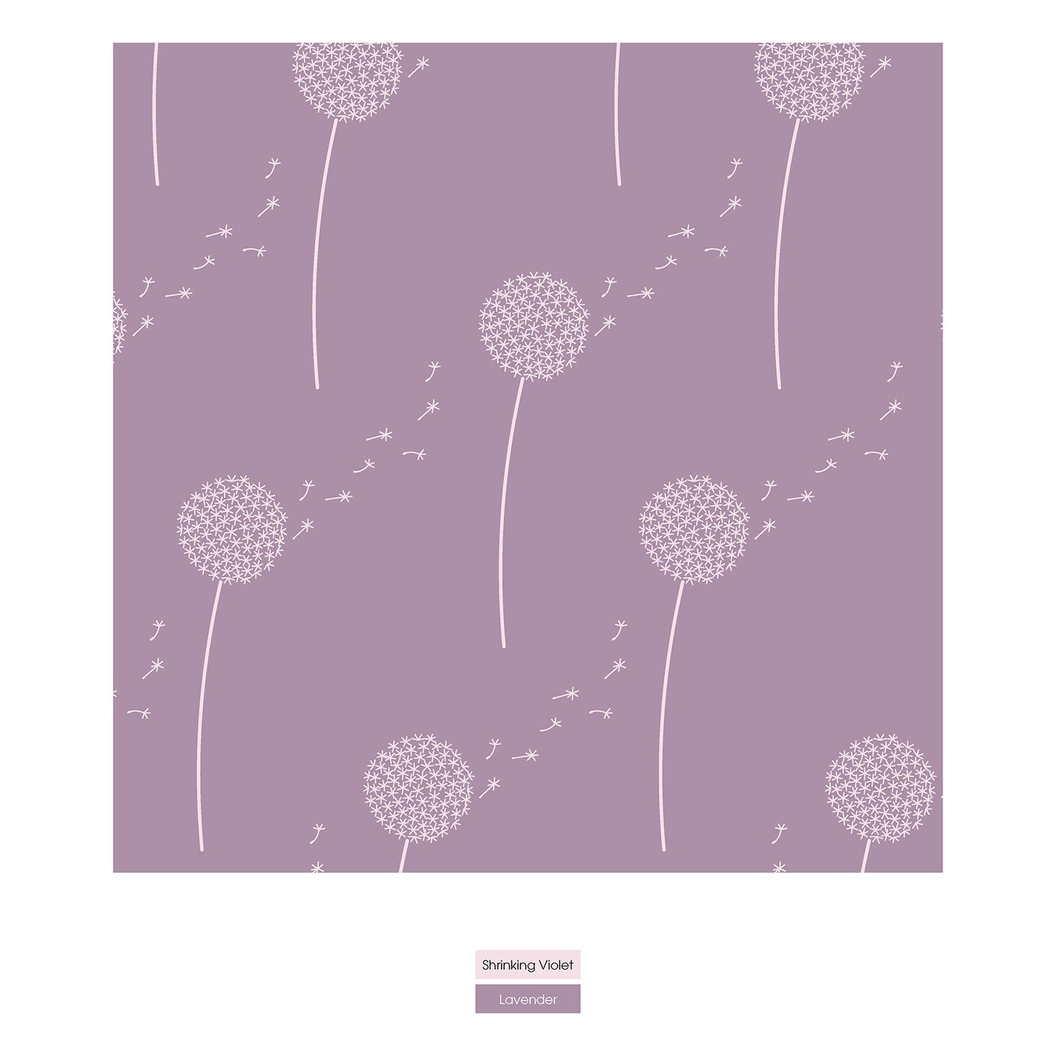 Print Short Sleeve Pajama Set in Lavender Dandelion Wish (323482)