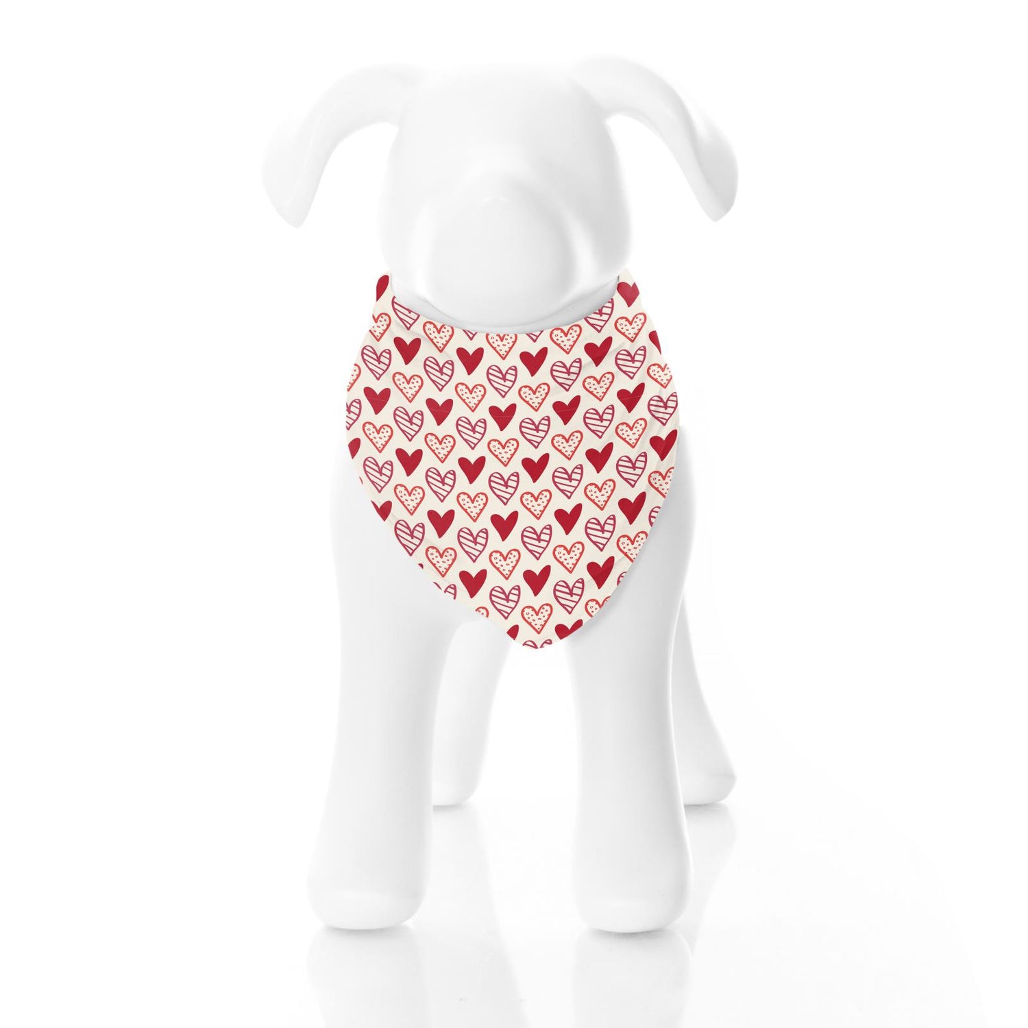 Print Dog Bandana in Natural Heart Doodles (359585)