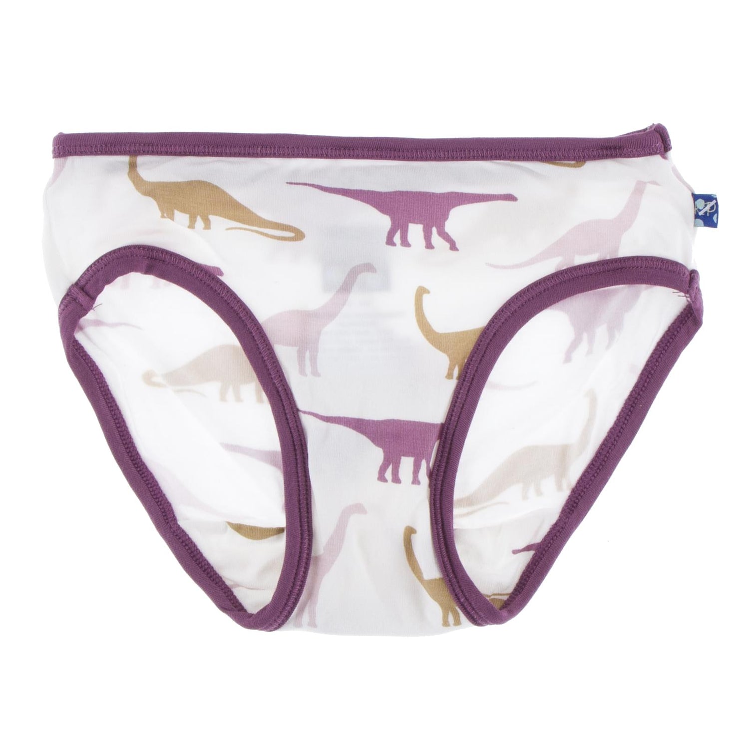 Print Girl Underwear in Natural Sauropods with Amethyst