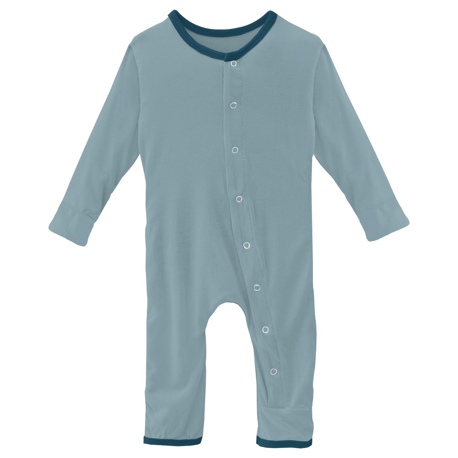 Applique Coverall with Snaps in Stormy Sea Whale