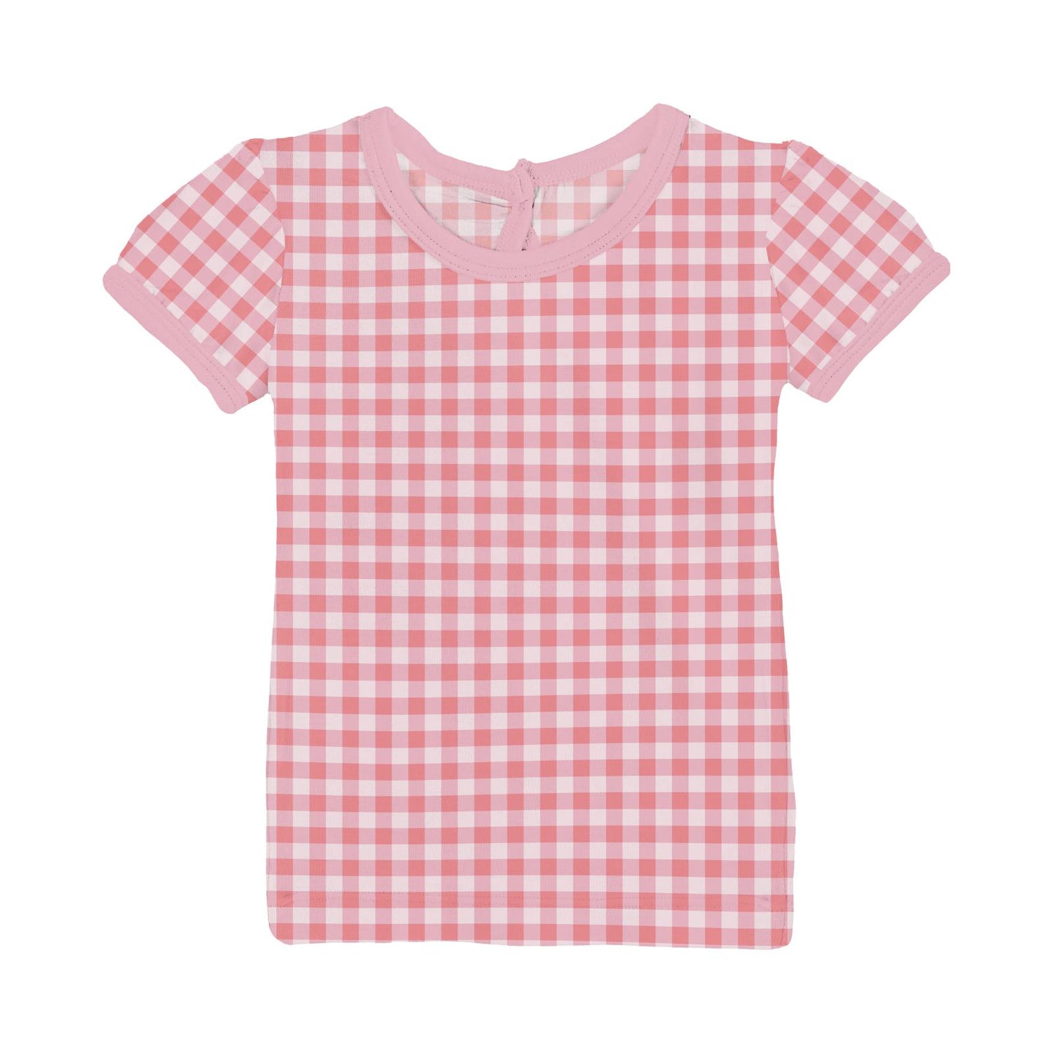 Print Short Sleeve Puff Tee in Cake Pop Gingham (314145)