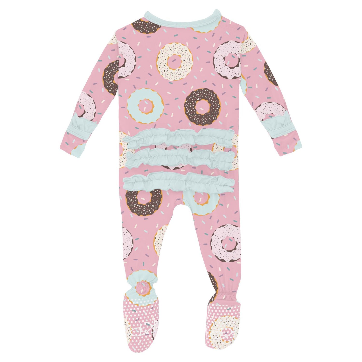Print Classic Ruffle Footie with Snaps in Cake Pop Donuts and Sprinkles (311000)