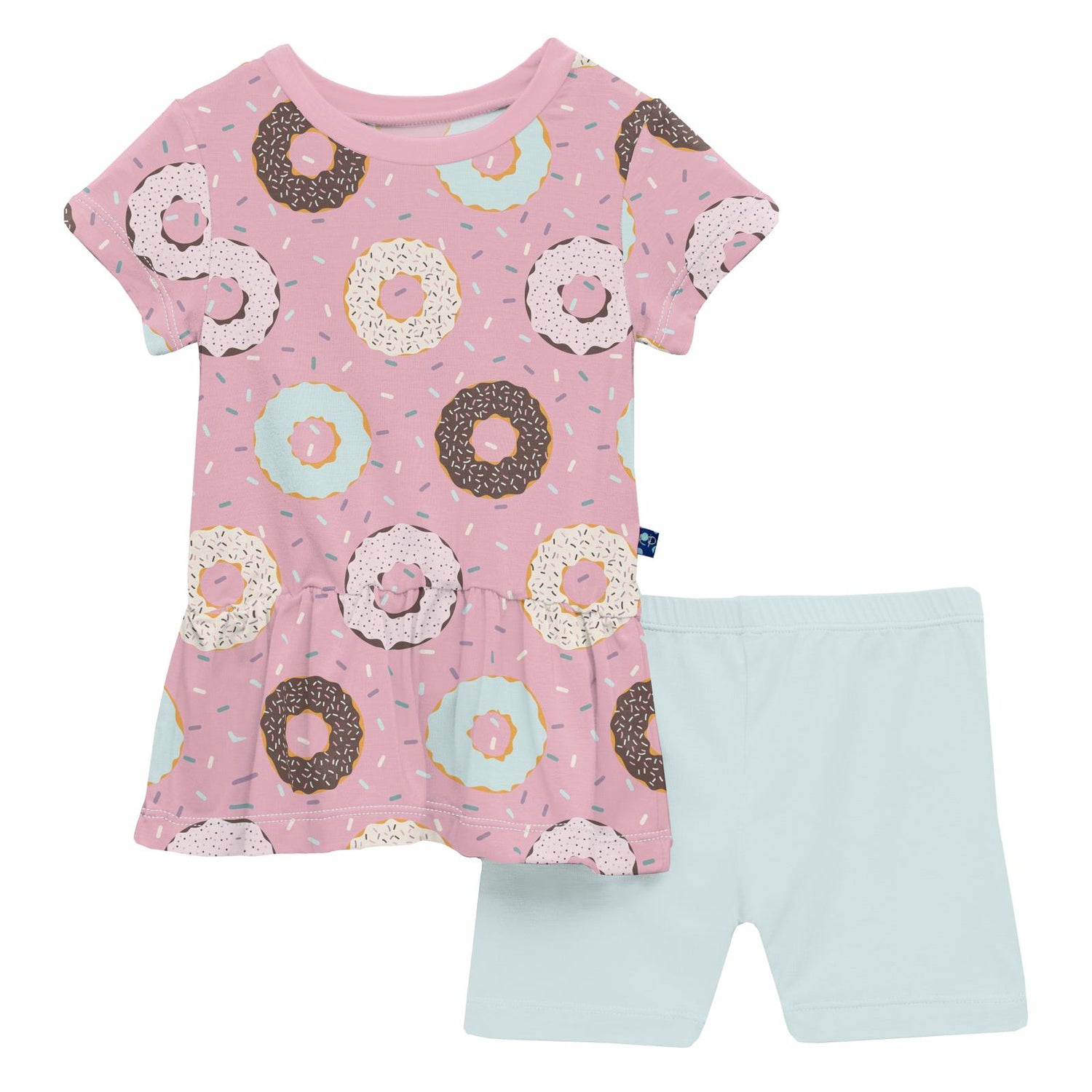 Print Short Sleeve Playtime Outfit Set in Cake Pop Donuts and Sprinkles (313836)