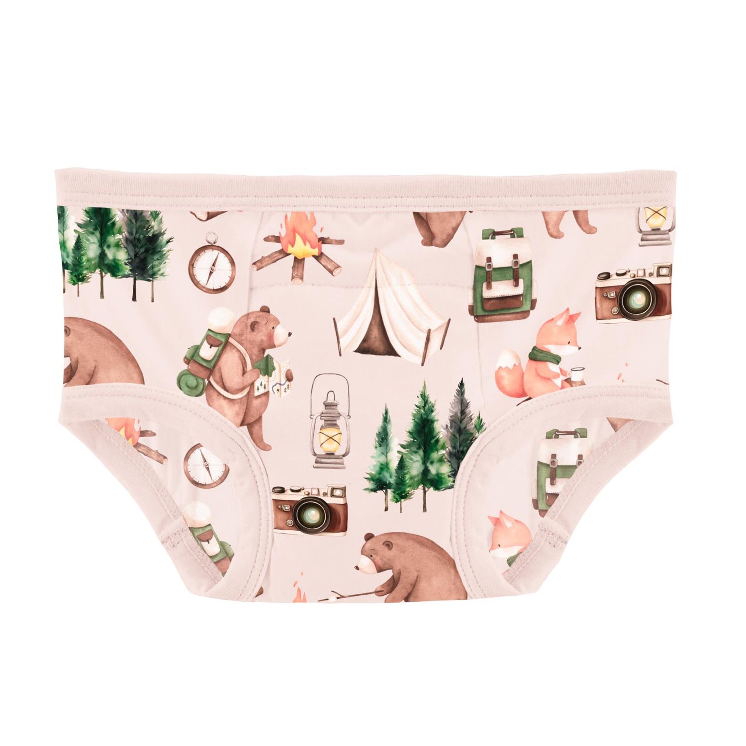 Print Training Pants in Latte Camping Animals (360191)