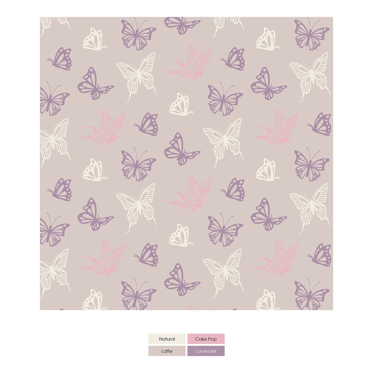 Print Short Sleeve Playtime Outfit Set in Latte Butterflies (324277)