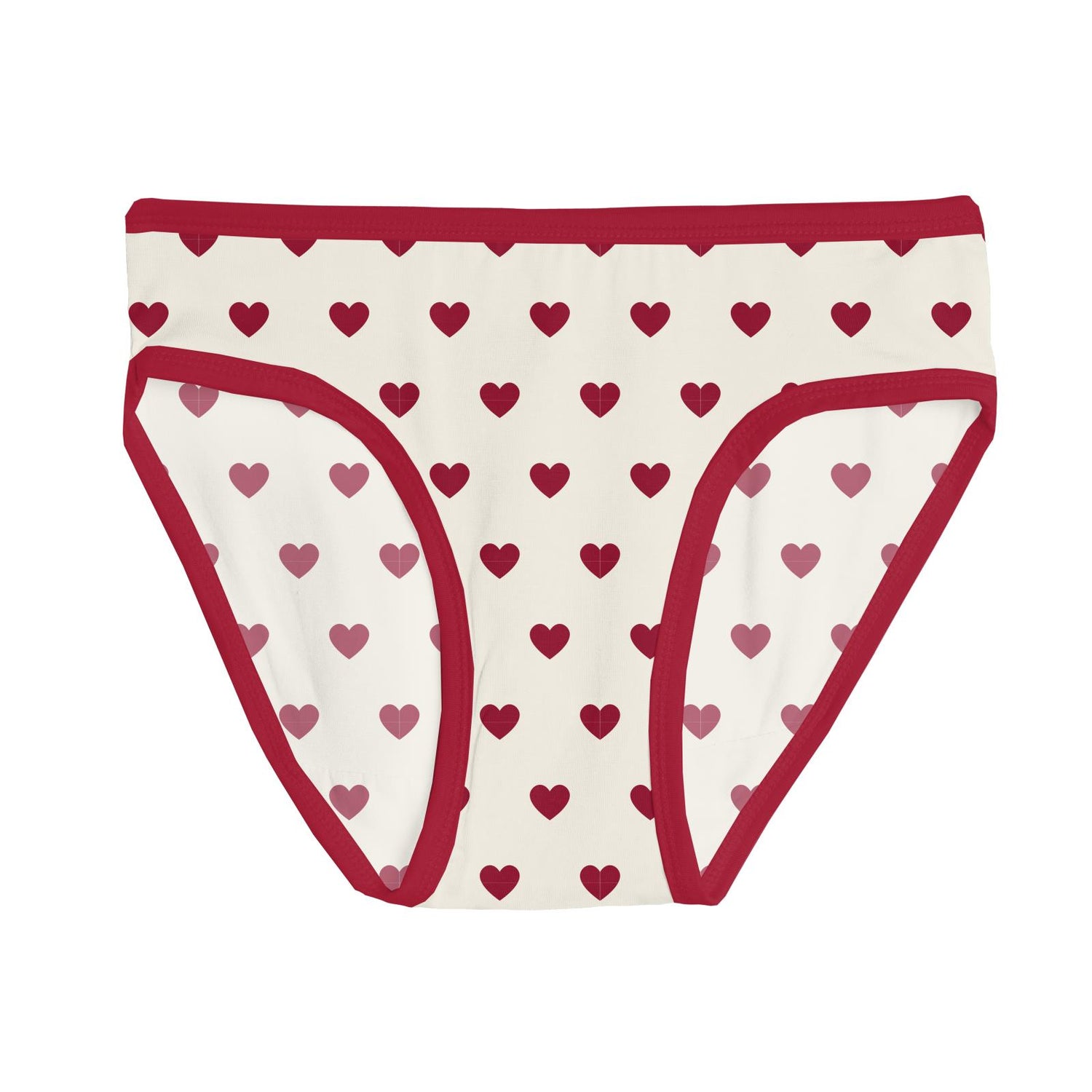 Print Girl's Underwear in Natural Hearts