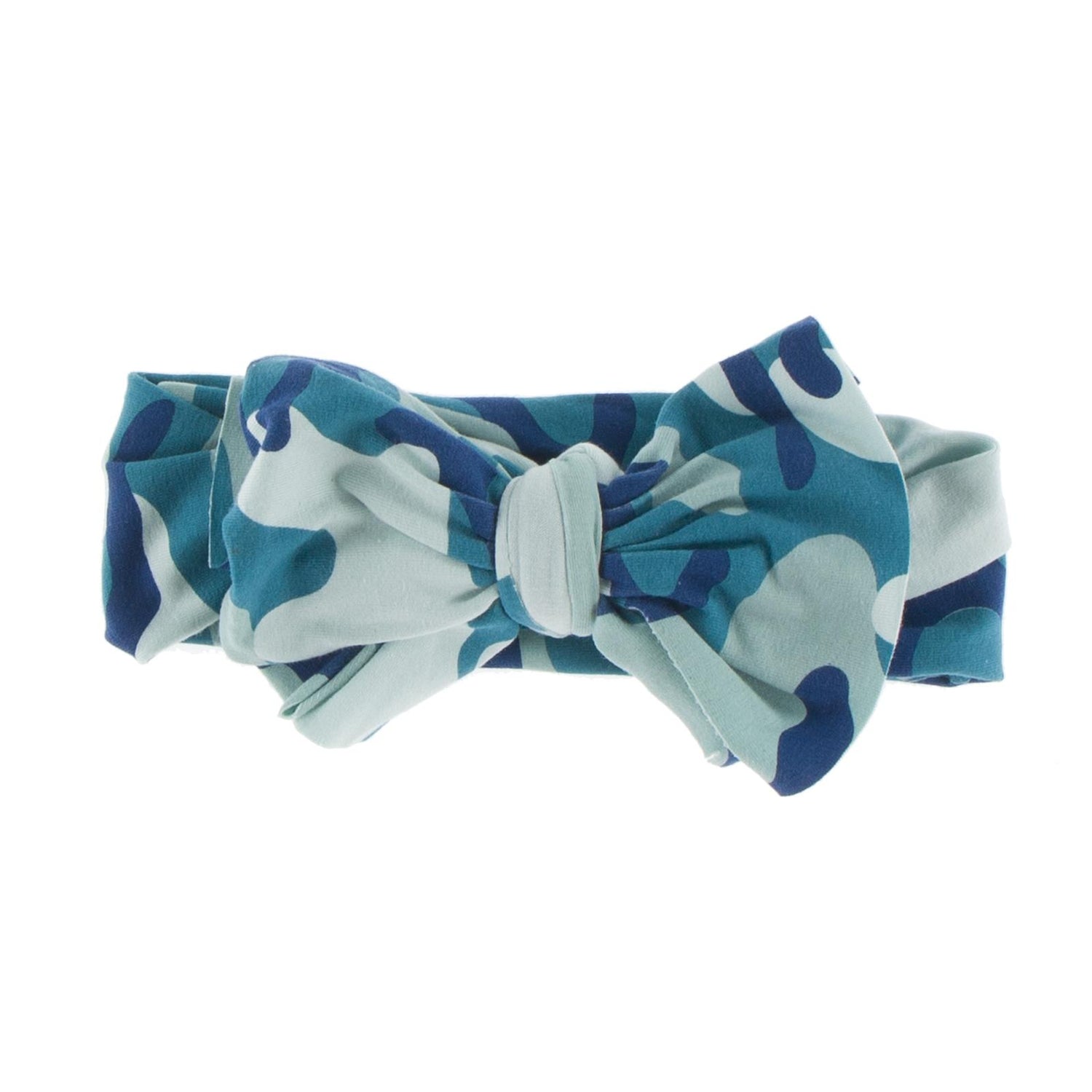 Print Luxe Head Wrap with Bow in Oasis Military (243169)