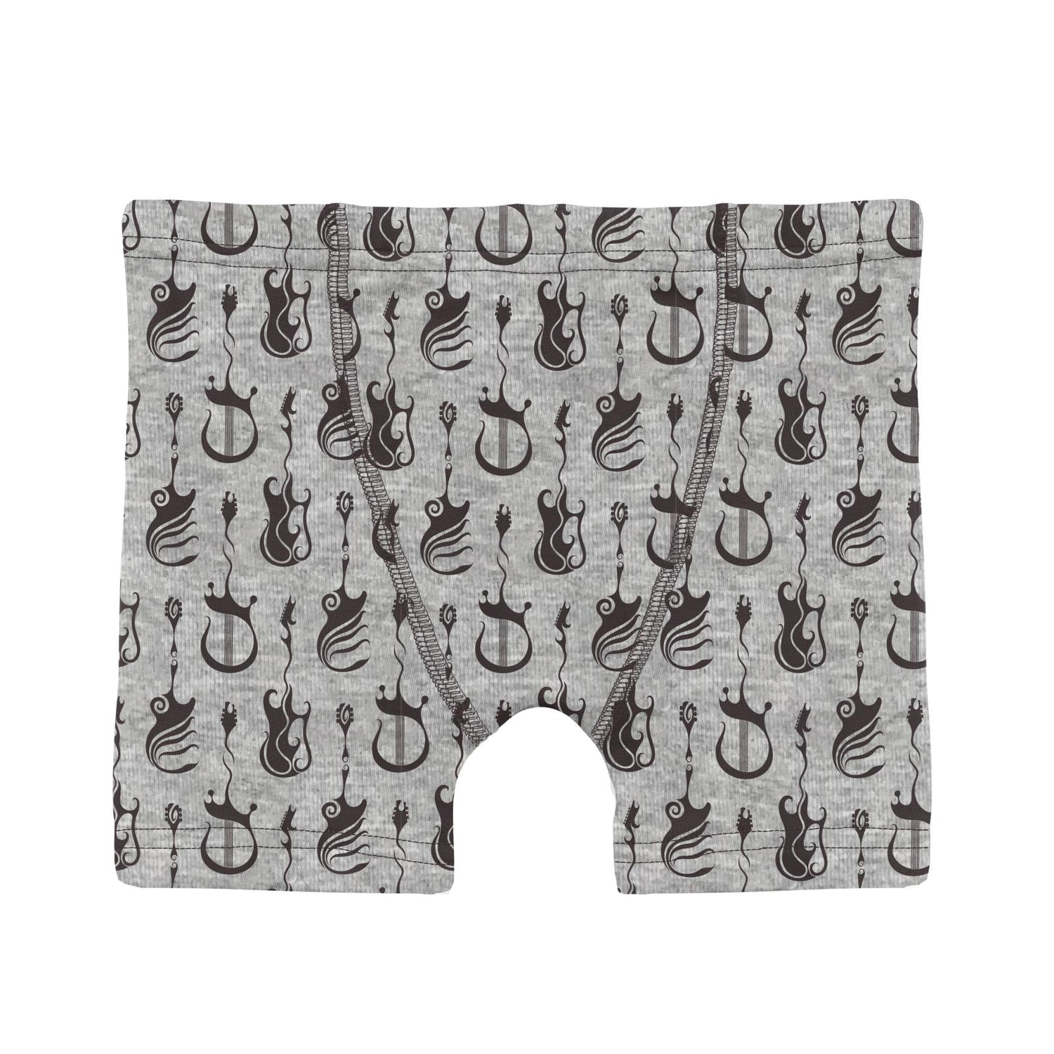 Print Boy's Boxer Brief in Heathered Gray Rock and Roll