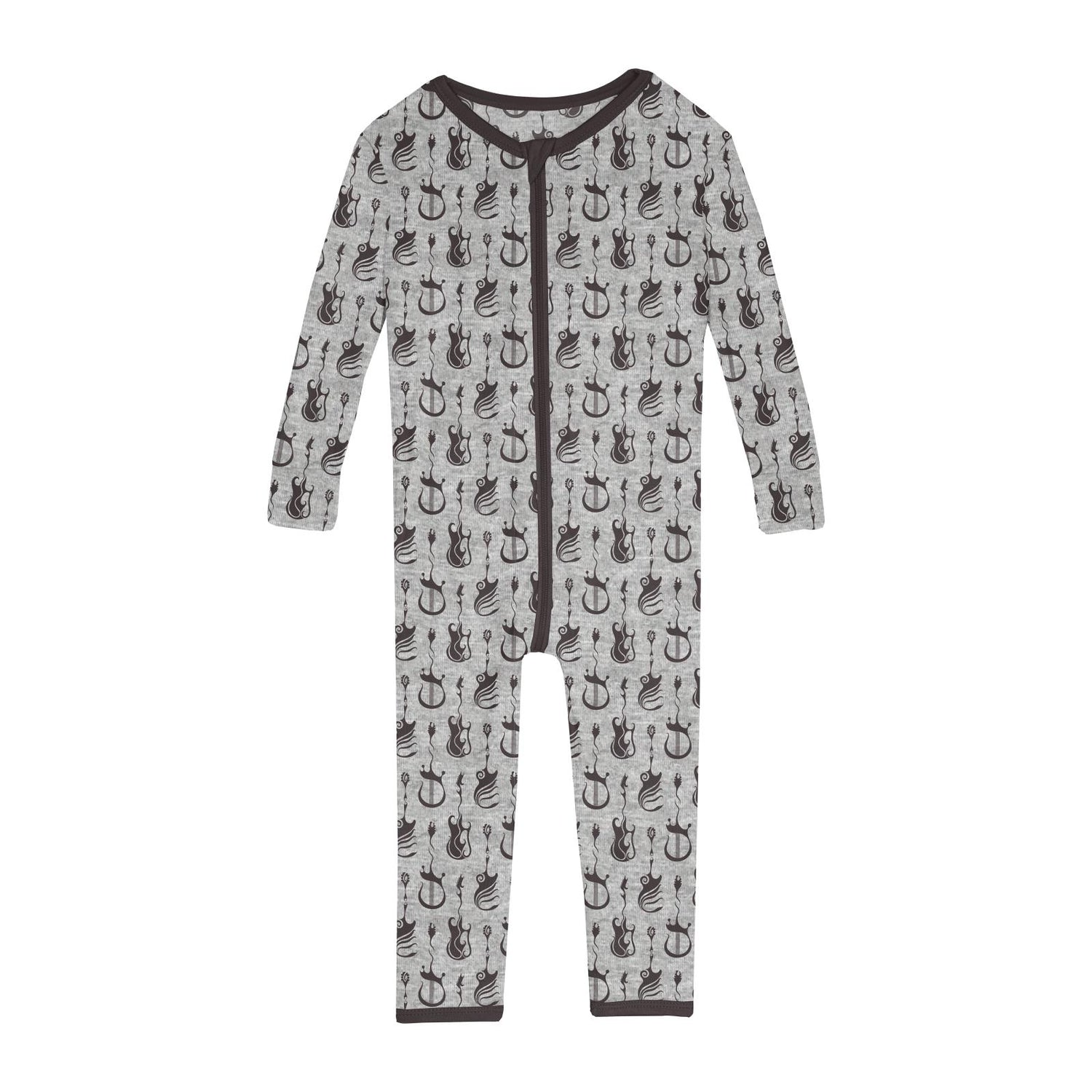 Print Convertible Sleeper with Zipper in Heathered Gray Rock and Roll