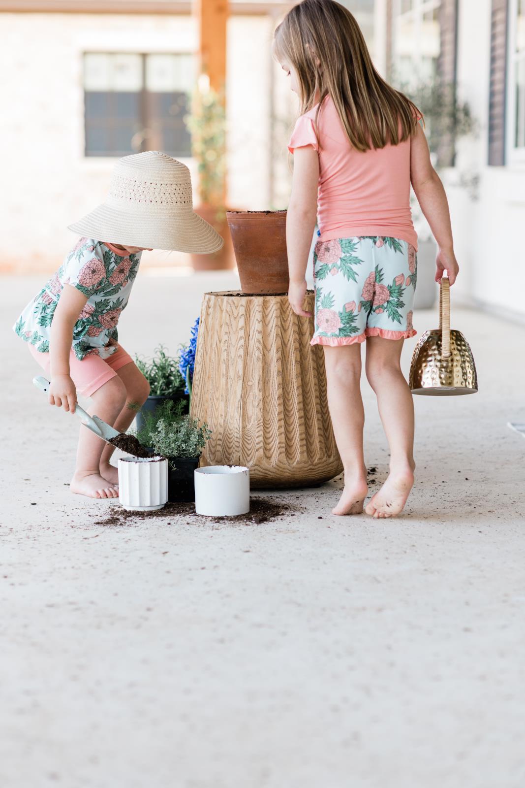 Print Ruffle Short in Spring Sky Floral