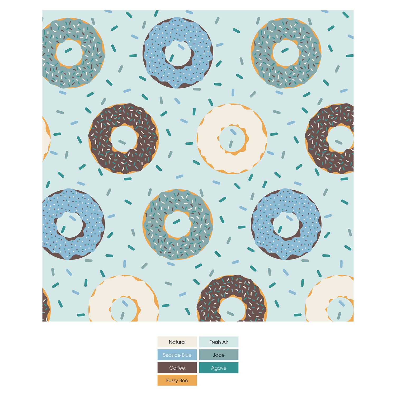 Print Flutter Sleeve Twirl Dress with Pockets in Fresh Air Donuts and Sprinkles (316181)