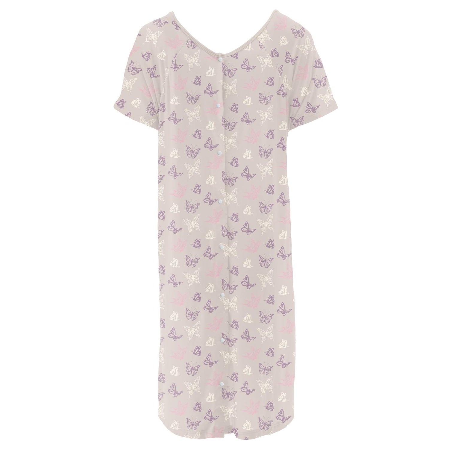 Women's Print Hospital Gown in Latte Butterflies (321961)
