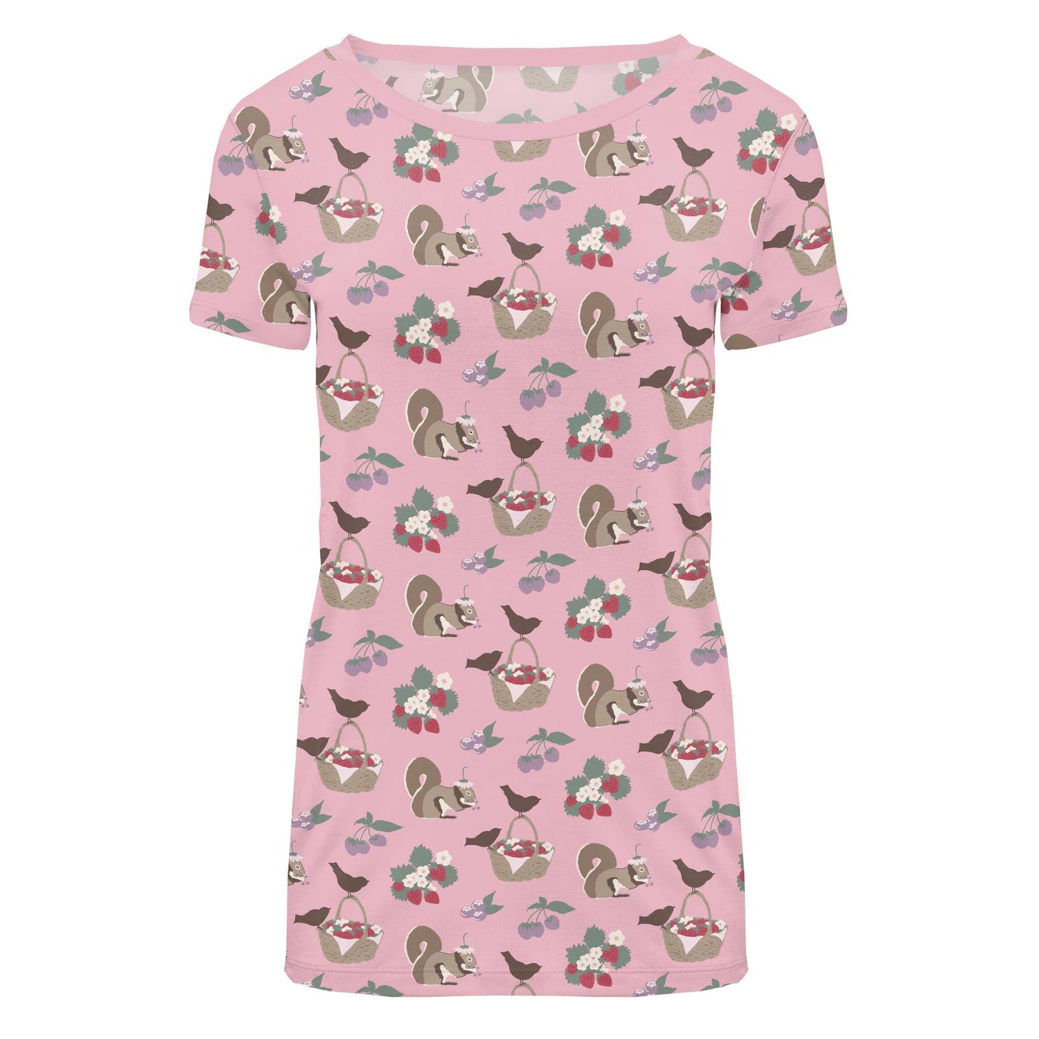 Women's Print Short Sleeve Relaxed Tee in Cake Pop Berry Picking (322184)
