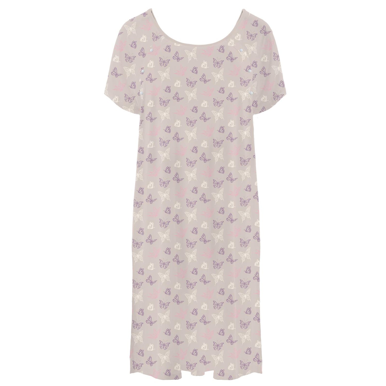Women's Print Hospital Gown in Latte Butterflies (322451)
