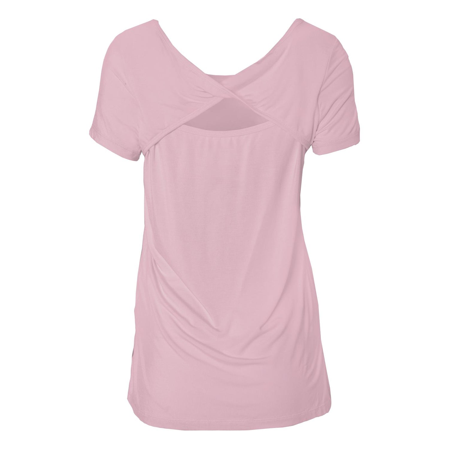 Women's Short Sleeve Twist-Back Tee in Cake Pop