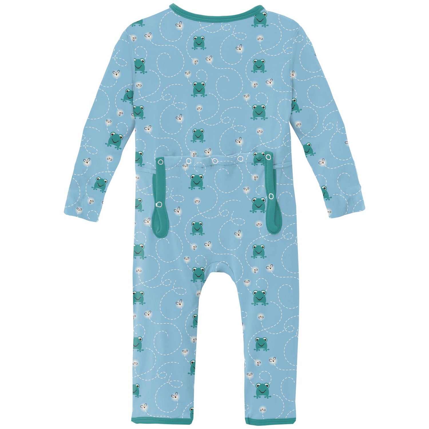 Print Coverall with 2 Way Zipper in Seaside Blue Frogs & Flies (318983)