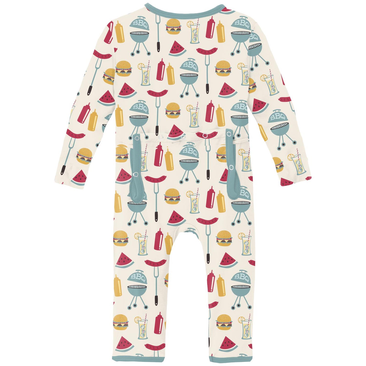 Print Coverall with 2 Way Zipper in Natural BBQ (319010)