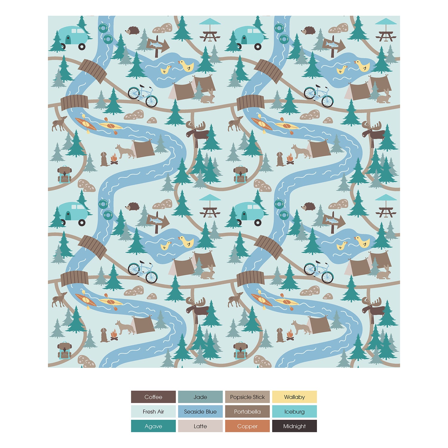 Men's Print Boxer Shorts in Fresh Air Campground Map (323797)