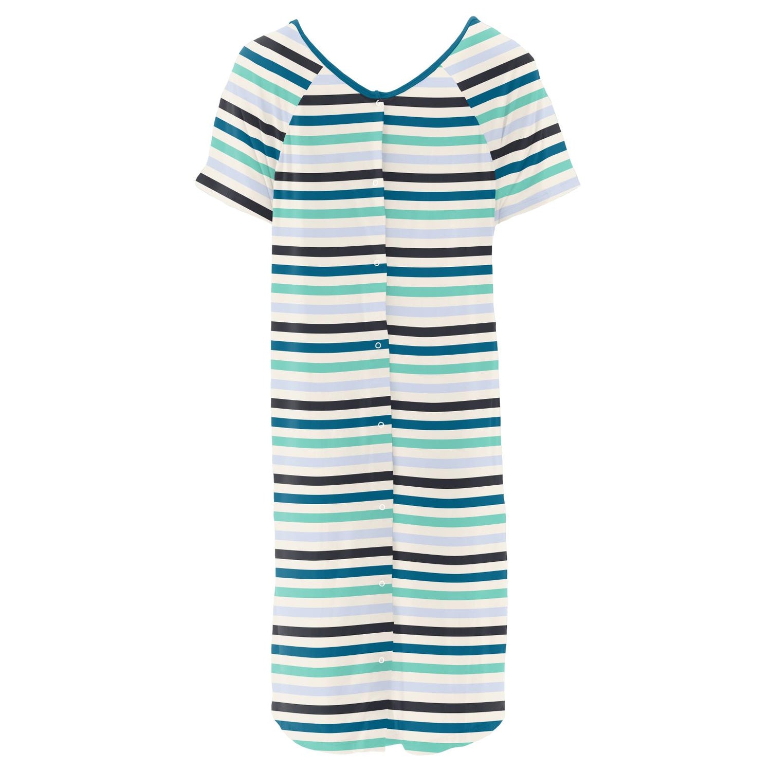 Women's Print Hospital Gown in Little Boy Blue Stripe