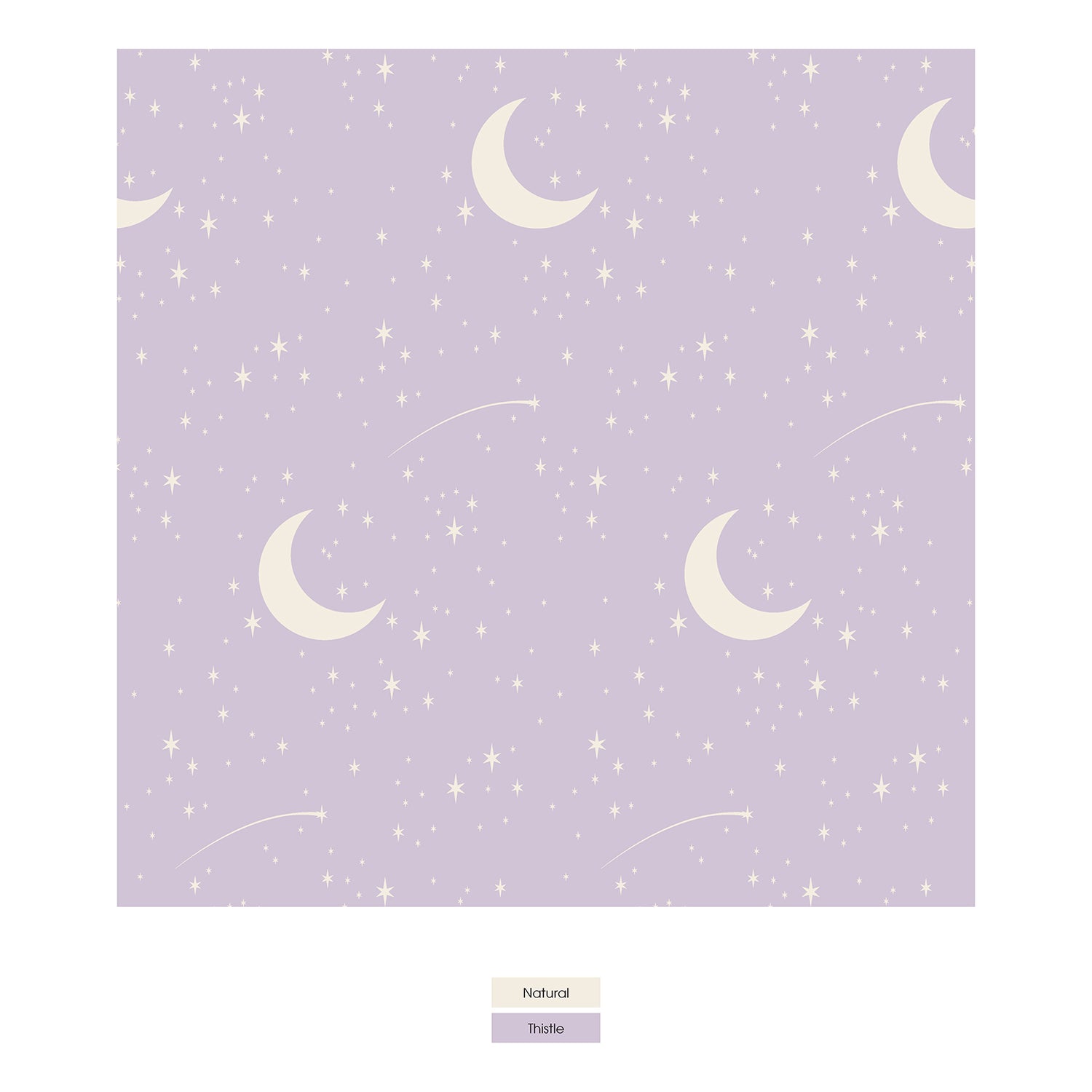 Print Short Sleeve Pajama Set in Thistle Starry Sky & Moon (324561)
