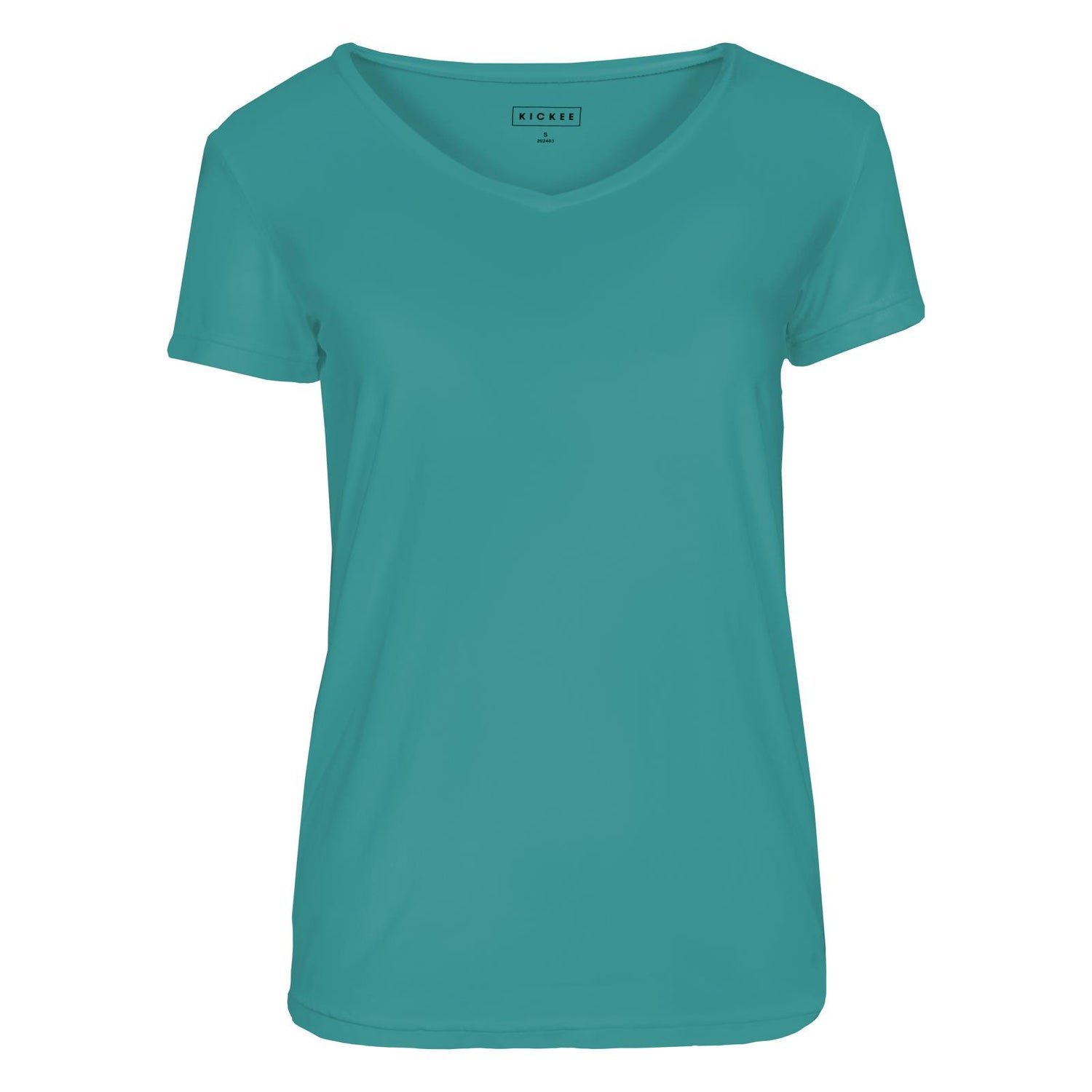 Women's Short Sleeve V-Neck Relaxed Tee in Agave (318025)