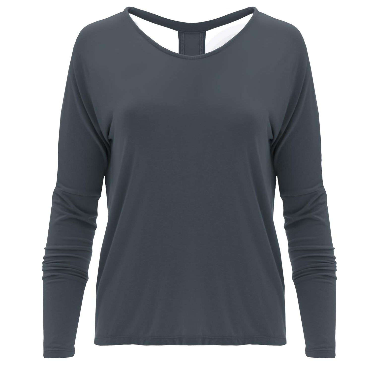 Women's Solid Open Back Top in Slate