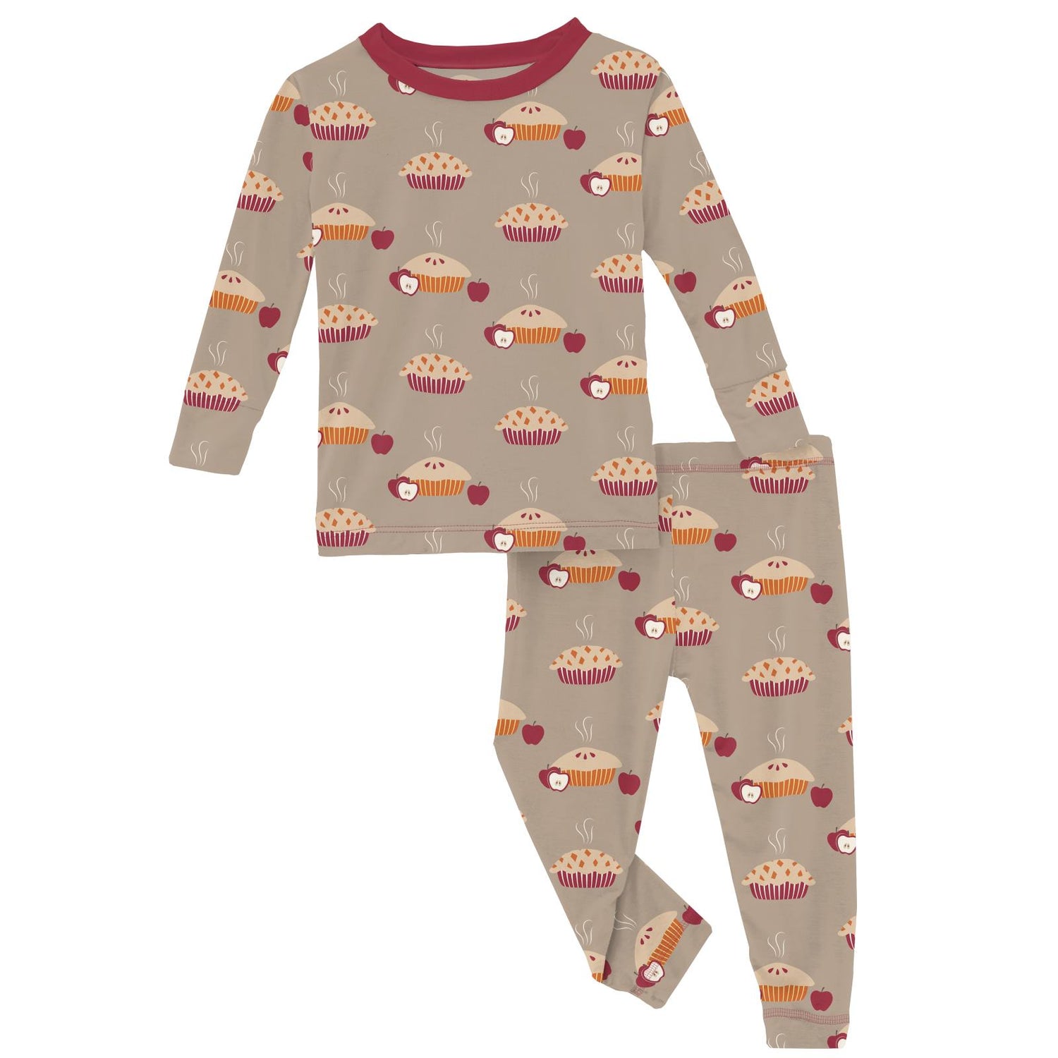 Print Long Sleeve Pajama Set in Fall Pies