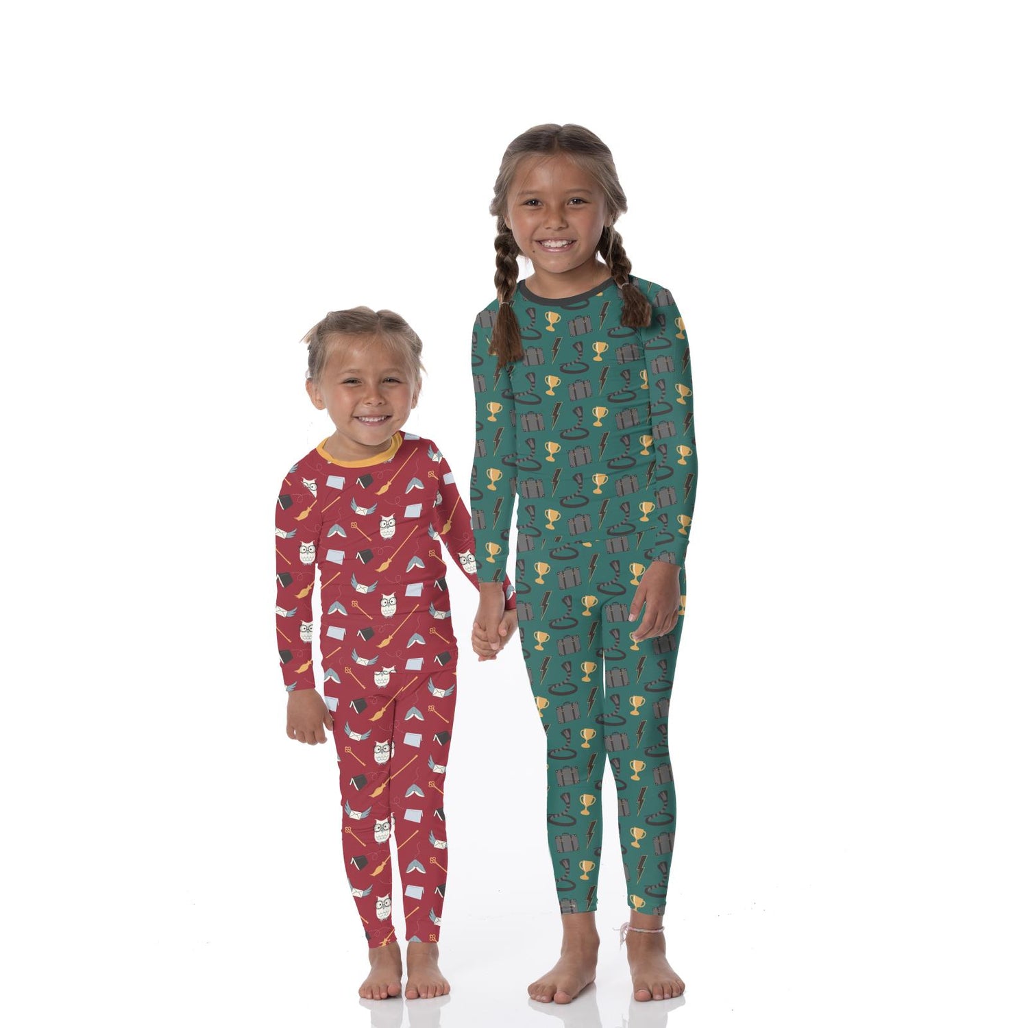 Print Long Sleeve Pajama Set in Ivy Magic