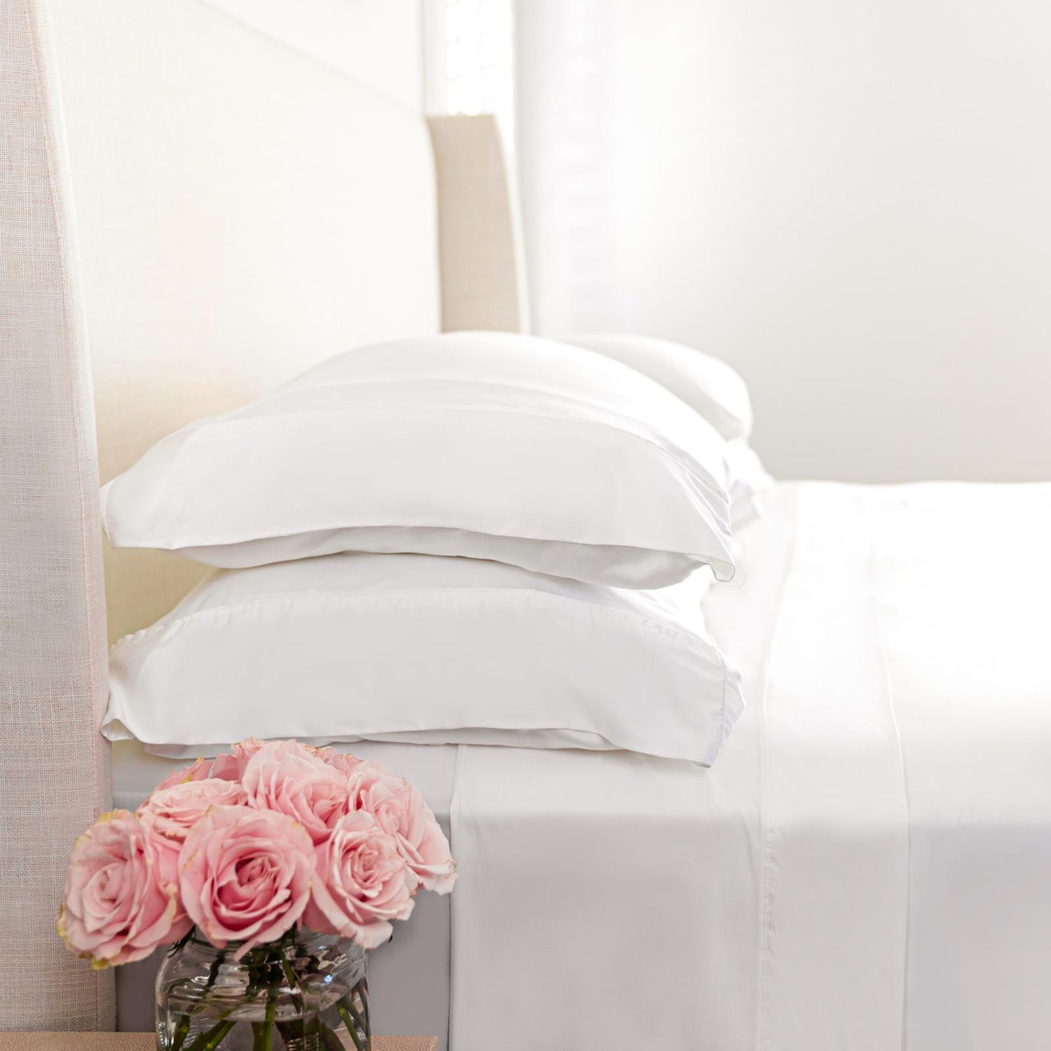 Woven Pillowcase Set in White