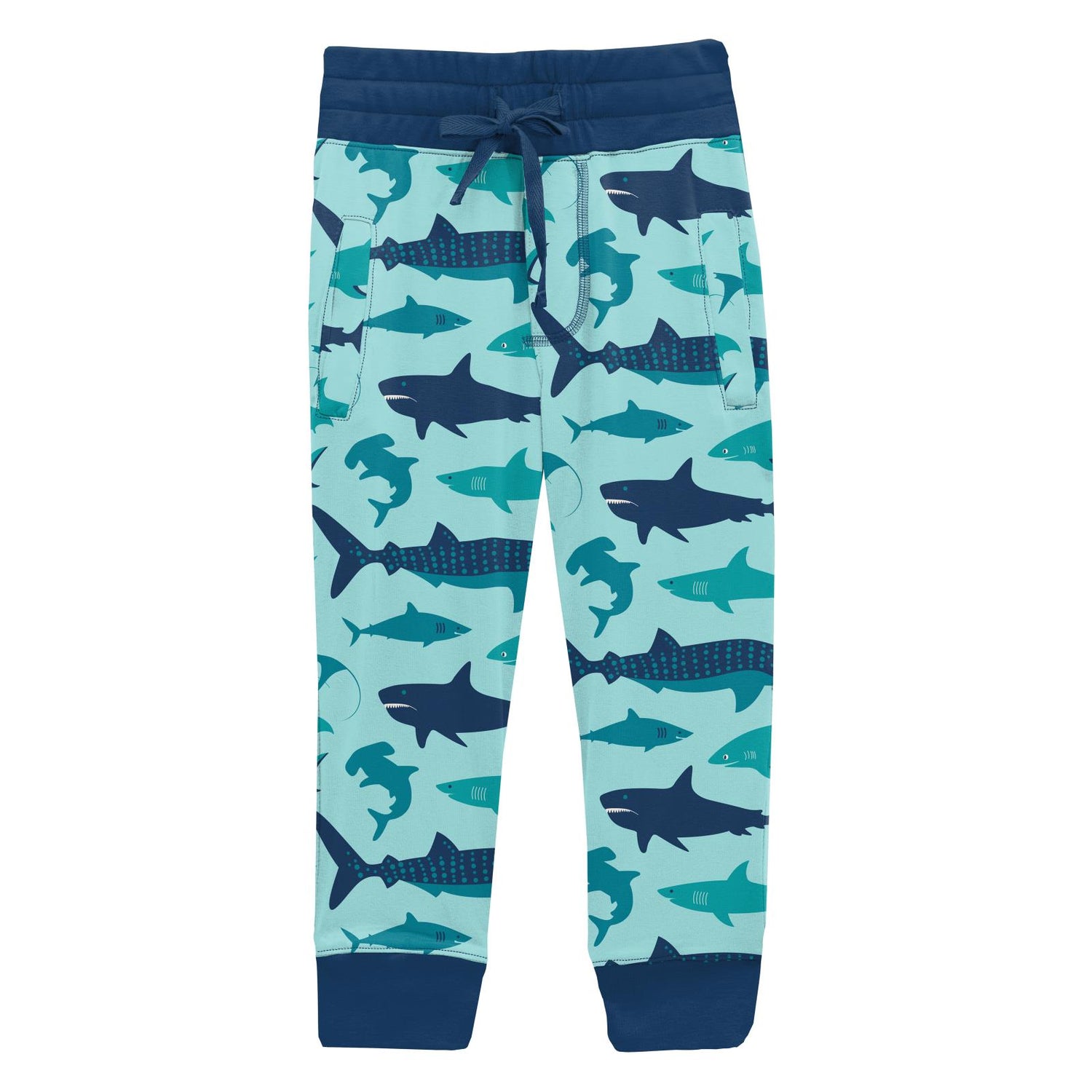 Print Lightweight Joggers in Summer Sky Sharks