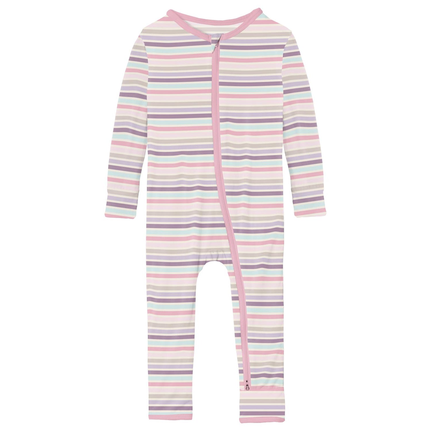 Print Coverall with 2 Way Zipper in Ice Cream Stripe (337087)