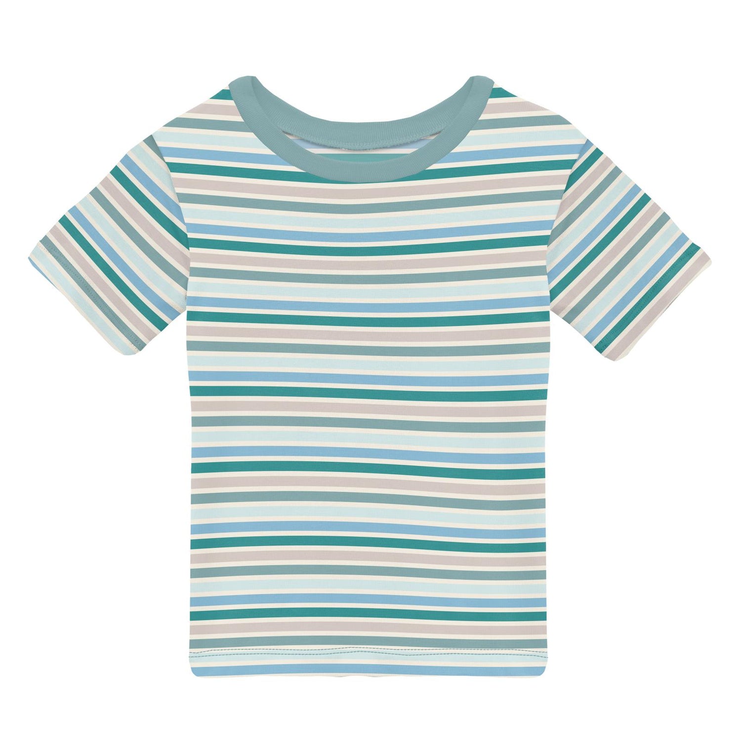 Print Short Sleeve Crew Neck Tee in Lakeside Stripe (337081)