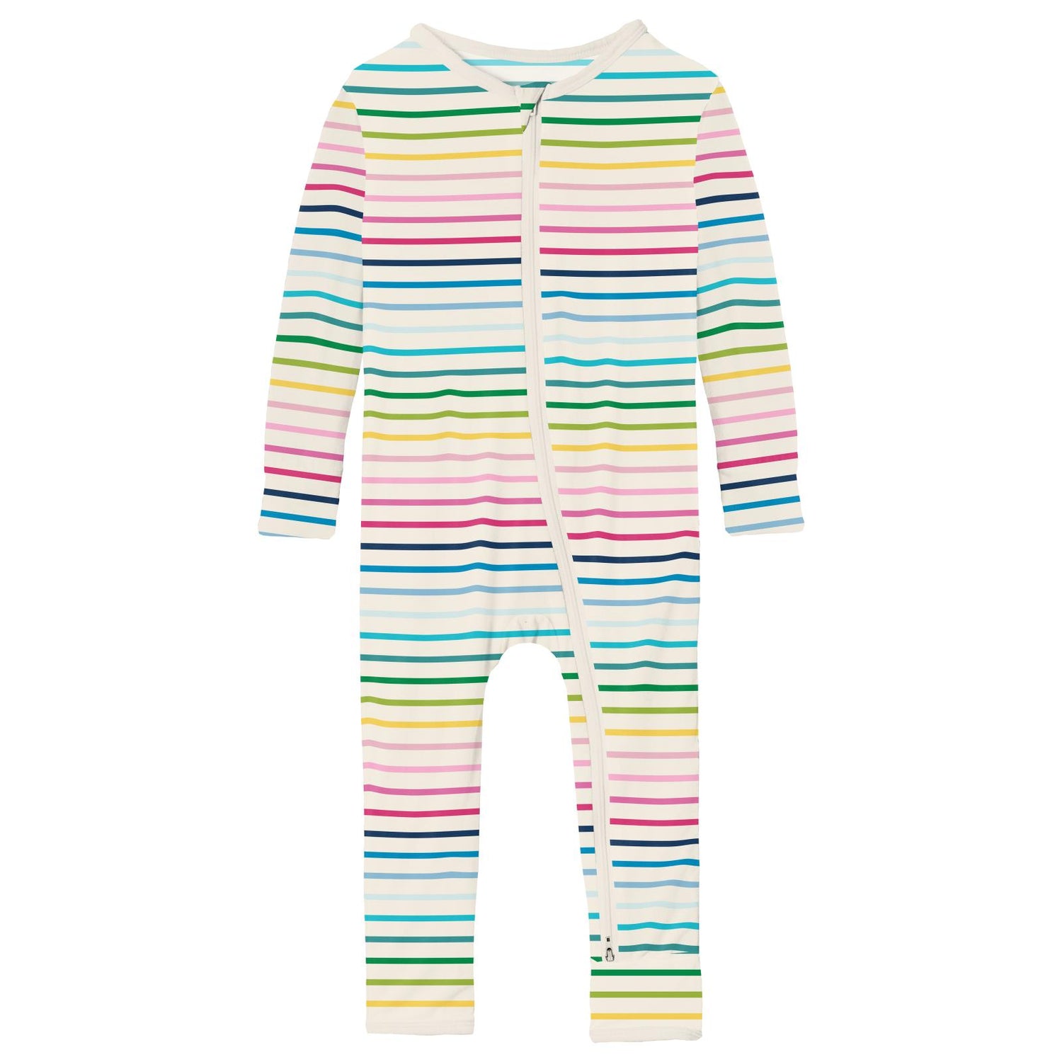 Print Coverall with 2 Way Zipper in Happy Stripe (337311)