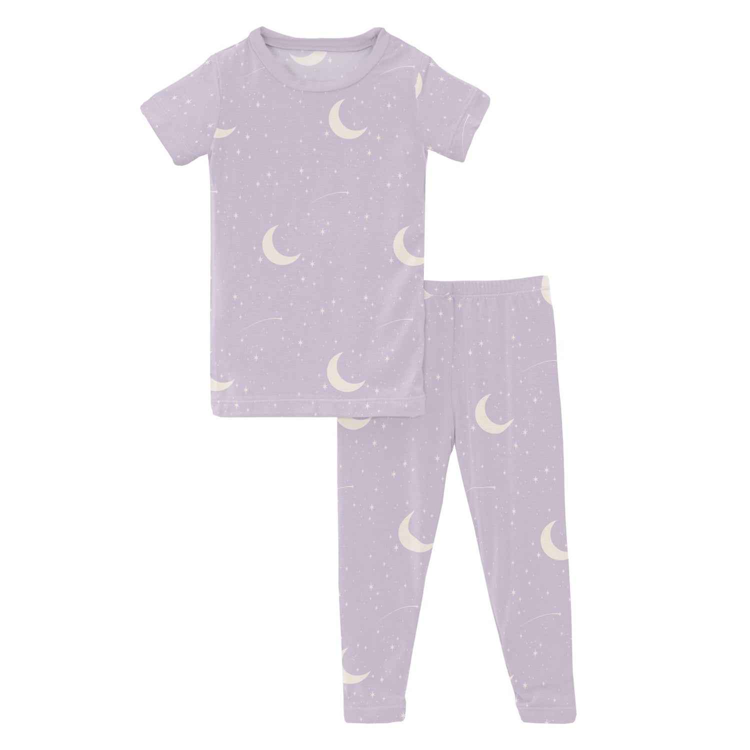 Print Short Sleeve Pajama Set in Thistle Starry Sky & Moon (321352)