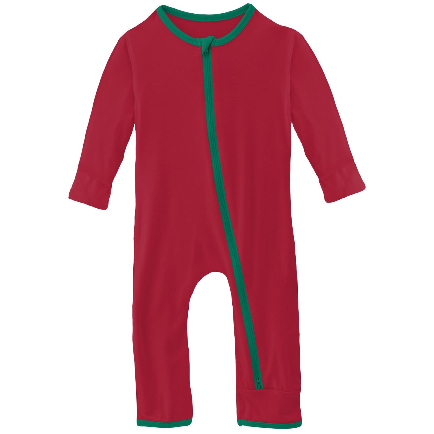 Applique Coverall with 2 Way Zipper in Crimson Gnomes