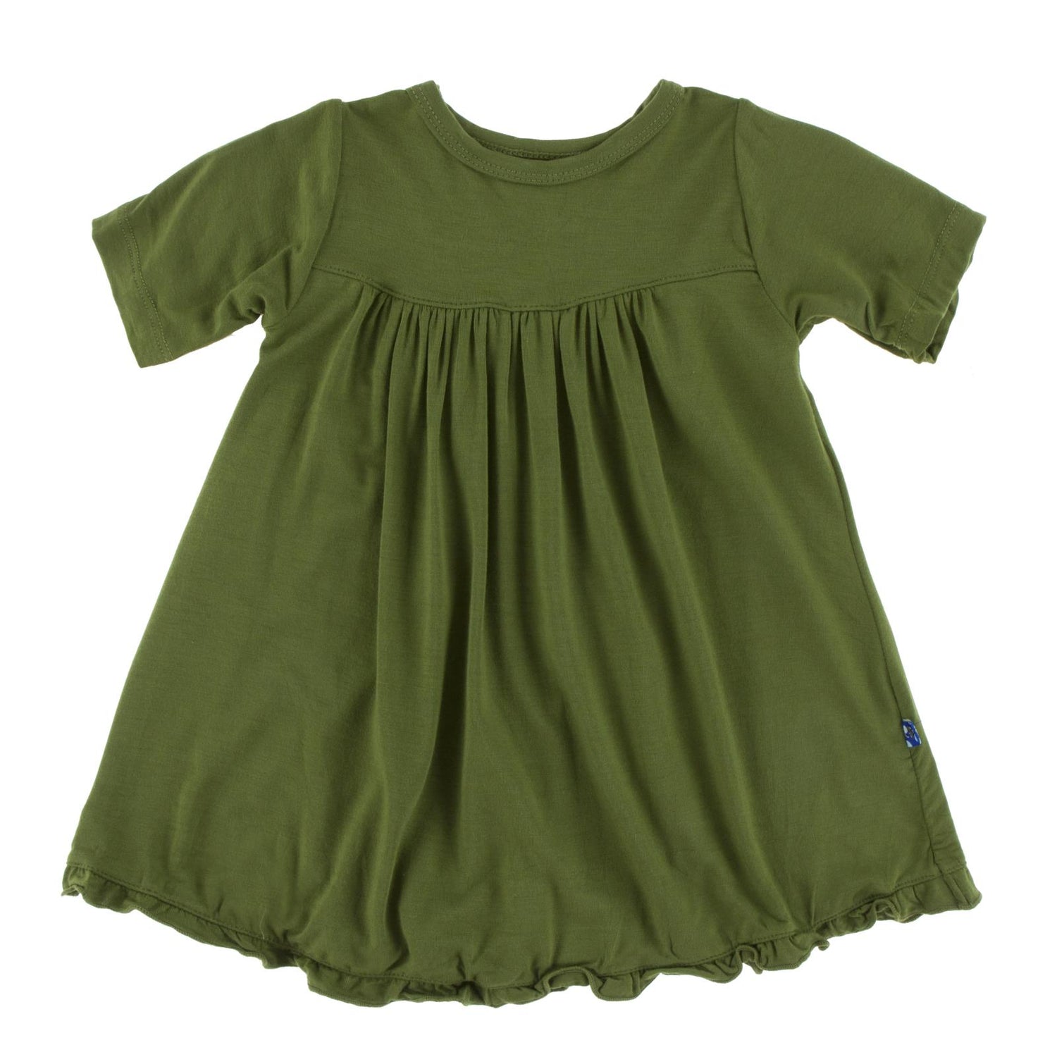 Classic Short Sleeve Swing Dress in Moss