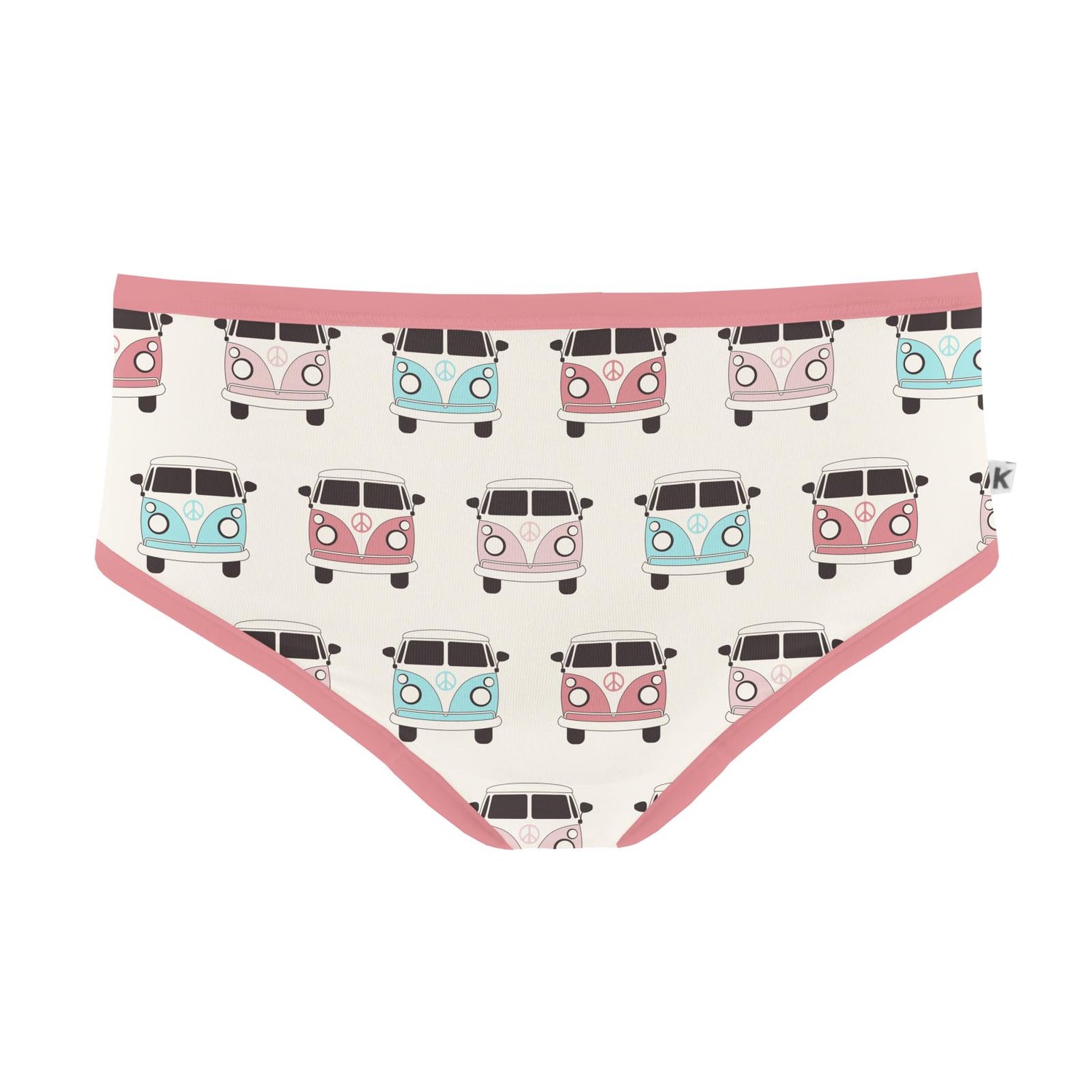 Kickee Pants Print Girls Underwear Natural Vintage Vans Size 6-8