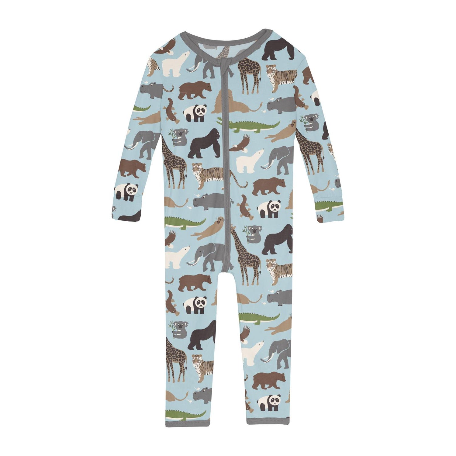 Print Convertible Sleeper with Zipper in Spring Sky Zoo