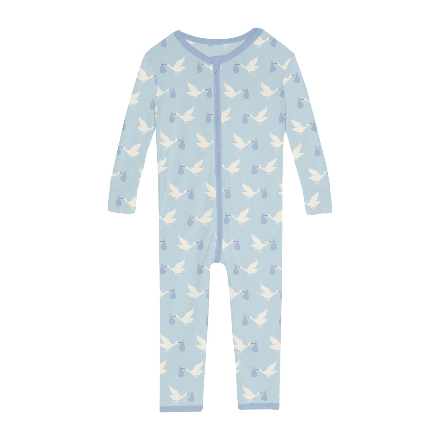 Print Convertible Sleeper with Zipper in Spring Sky Stork