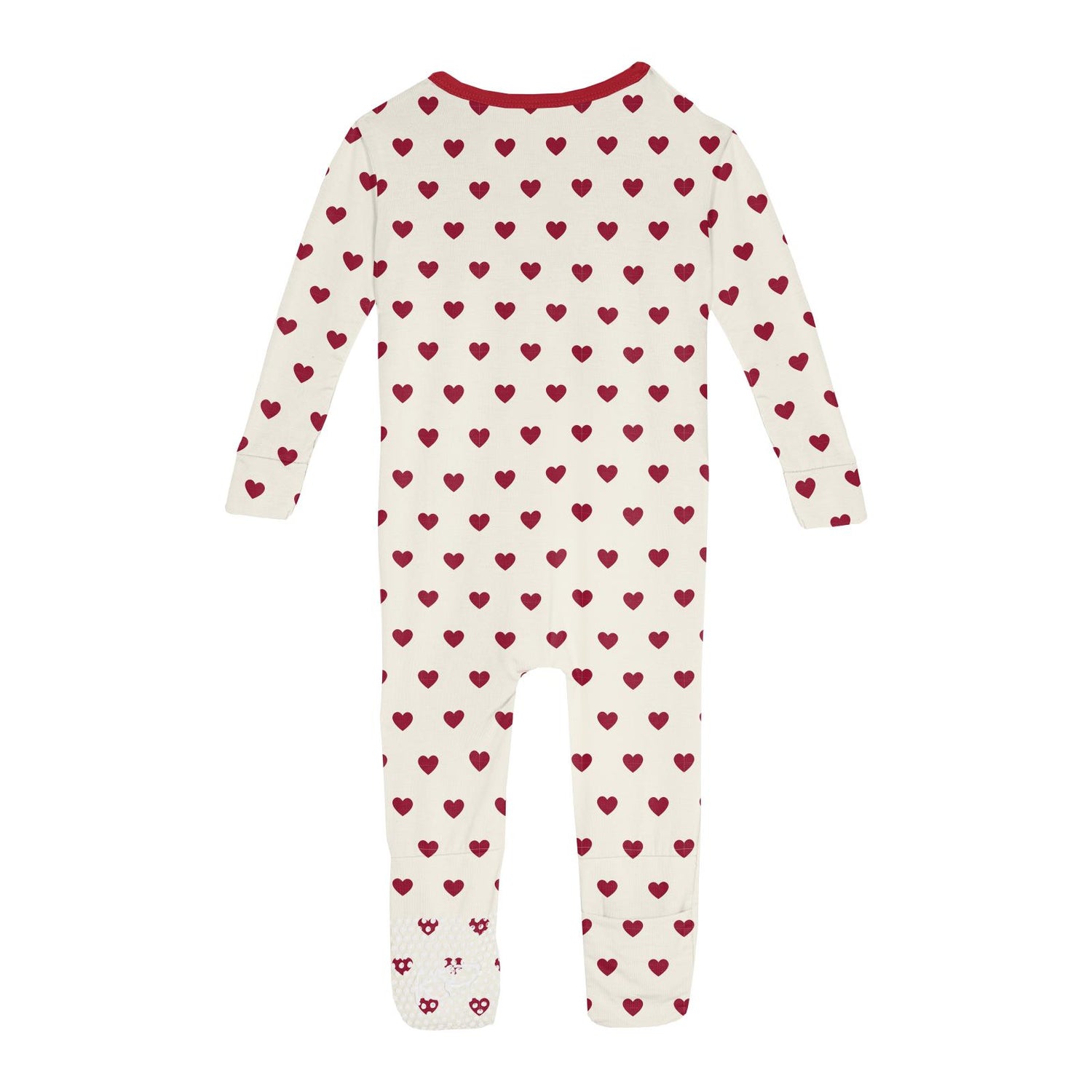 Print Convertible Sleeper with Zipper in Natural Hearts