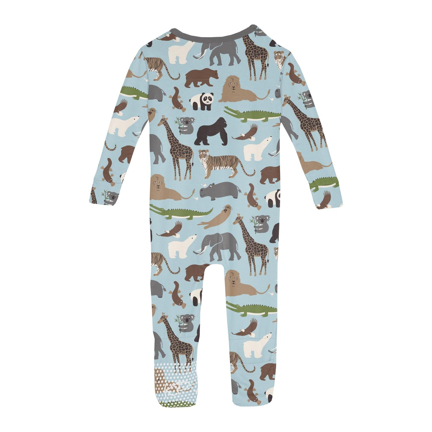 Print Convertible Sleeper with Zipper in Spring Sky Zoo