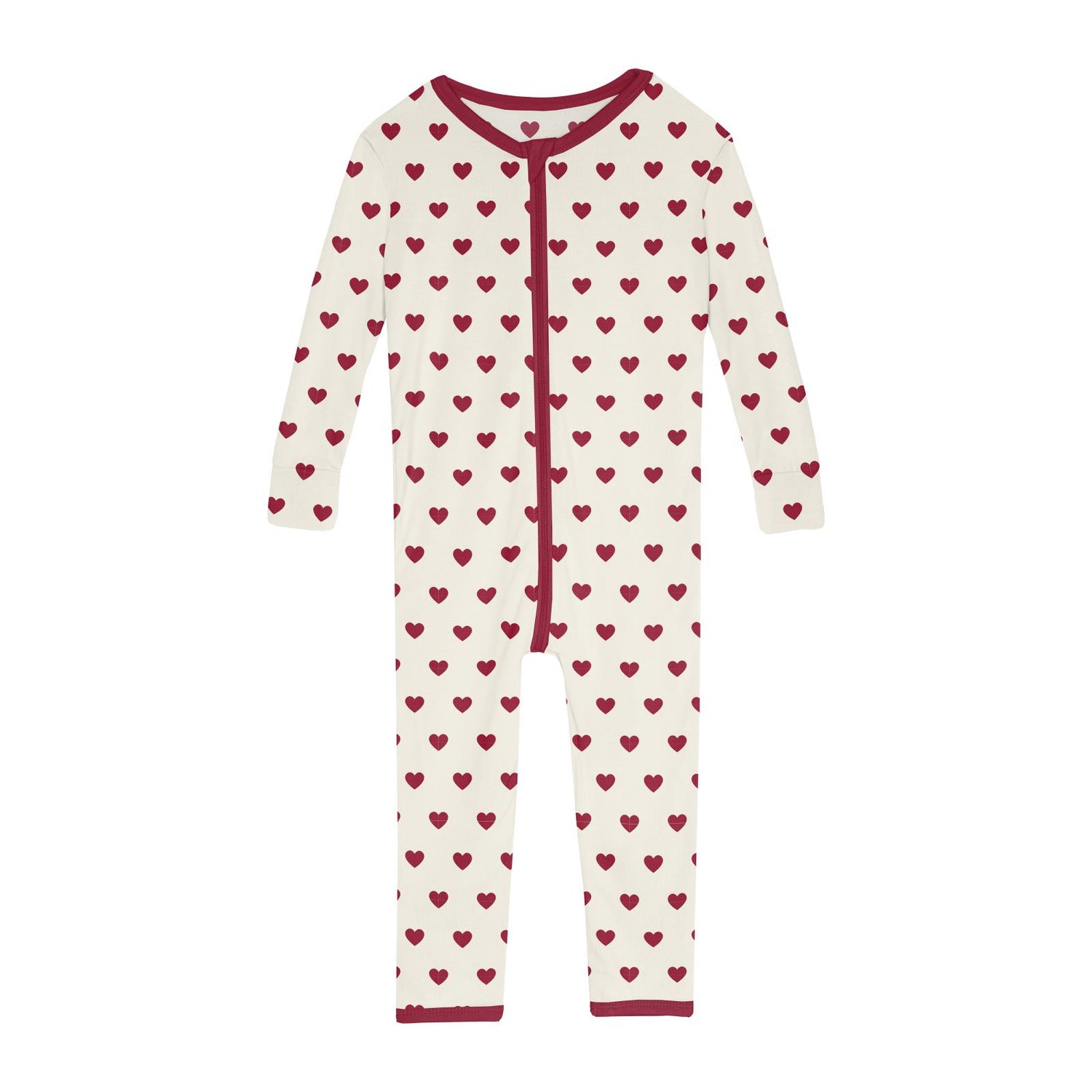 Print Convertible Sleeper with Zipper in Natural Hearts