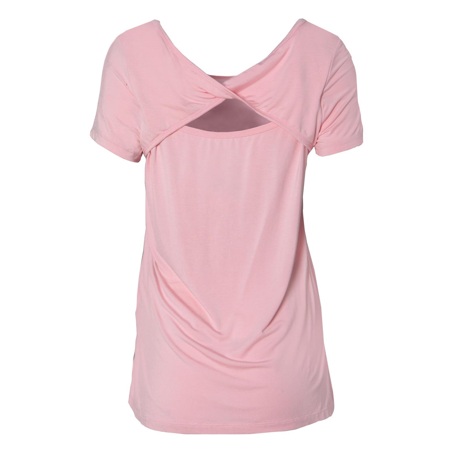 Women's Short Sleeve Twist-Back Tee in Cake Pop